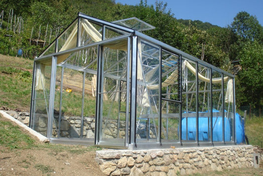 SDD | Dubbele schuifdeur MF - blank aluminium incl. verlaagde drempel & slot (custom model)