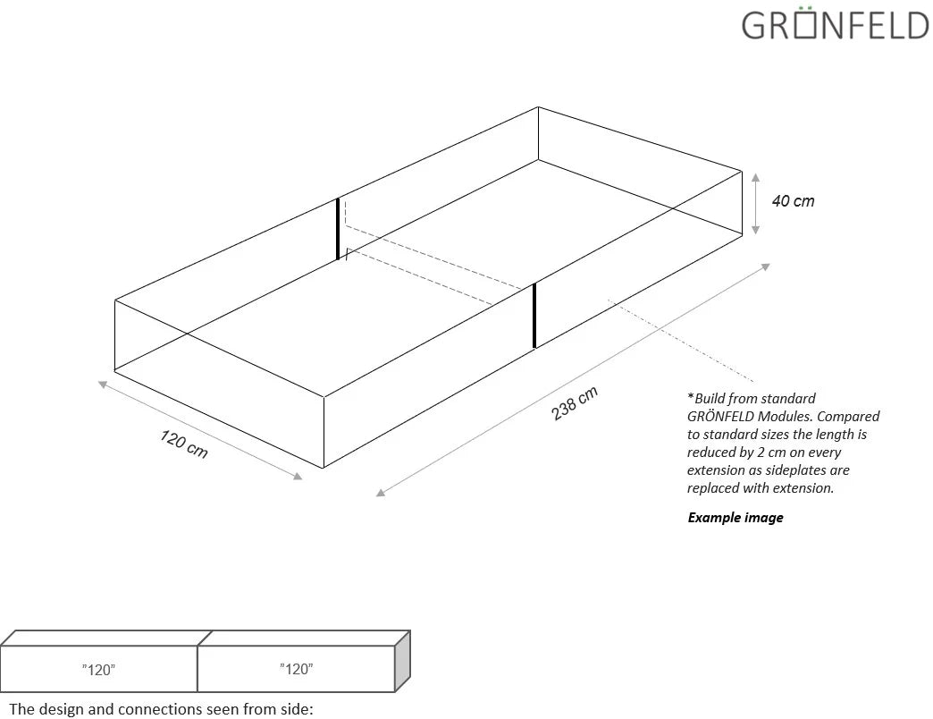 Moestuin- & Plantenbak Grönfeld 40 cm hgt. Aluminium Zwart