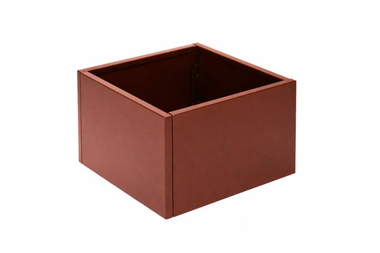 moestuin- en plantenbak Afmeting: 40x40x25 Aluminium|cortenstaal look