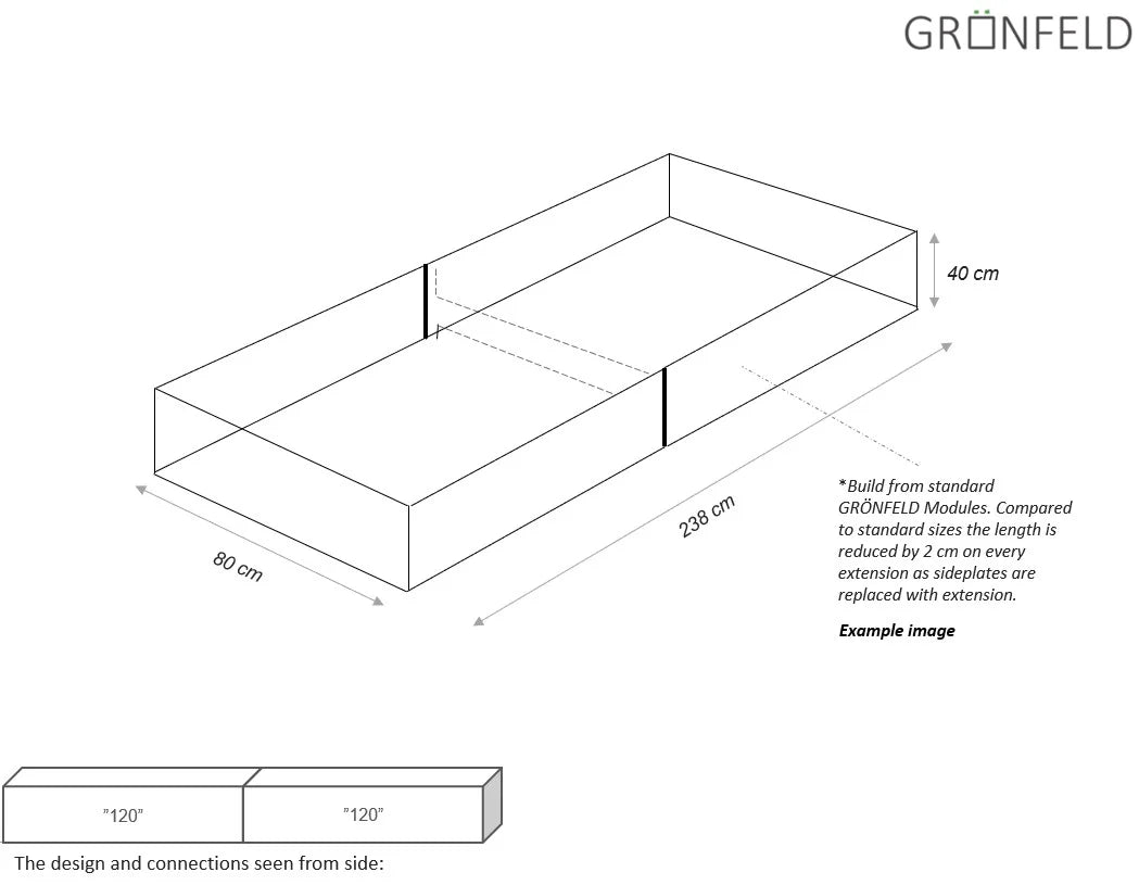 Moestuin- & Plantenbak Grönfeld 40 cm hgt. Aluminium Zwart