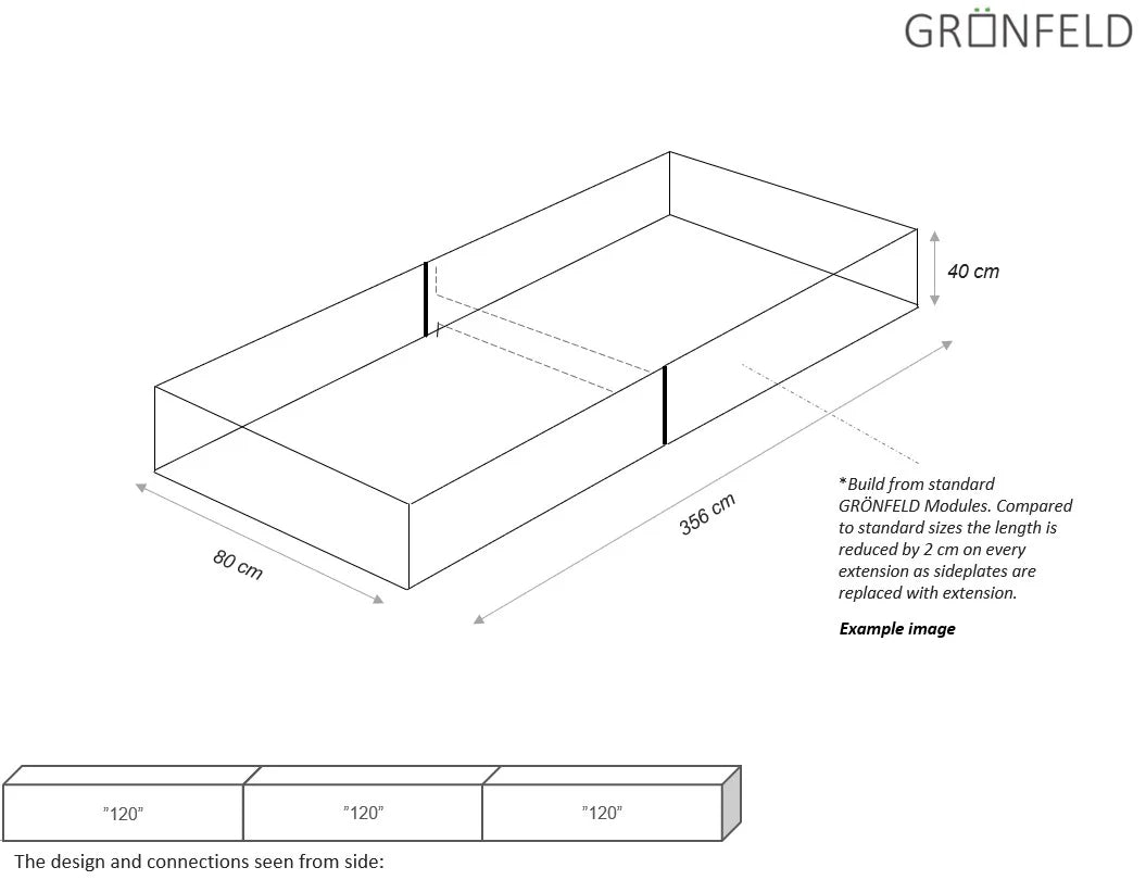 Moestuin- & Plantenbak Grönfeld 40 cm hgt. Aluminium Zwart