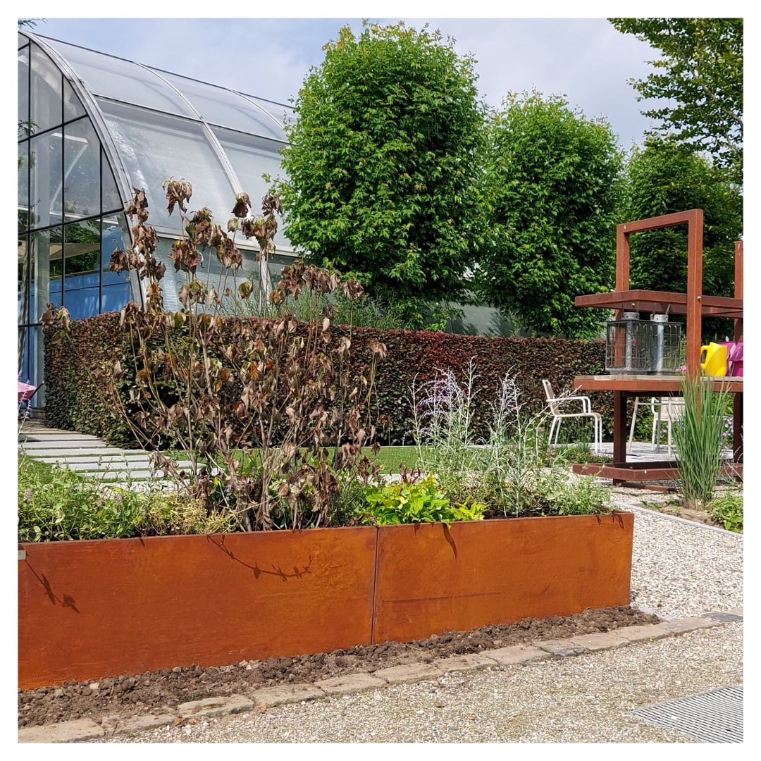 Moestuin- & Plantenbak Grönfeld 40 cm hgt. Aluminium|Cortenstaal look